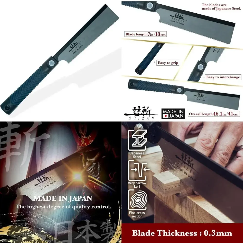 

Пила Dozuki «ласточкин хвост» 7 дюймов, рифленая поперечная угловая резка - профессиональная японская ручная пила, деревообрабатывающие инструменты