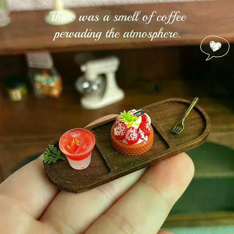 1 stks Kawaii Simulatie Voedsel Brood Taart Model 1/6 Miniatuur Bosbessen Cake Aardbei Taart Poppenhuis Voedsel Speelgoed Pop Accessoires