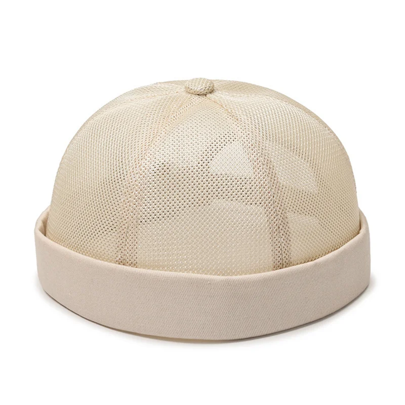 Vintage Men\'s Summer Cotton Brimless Skullies Cap Street Portable Docker Hats Multipurpose Beanie Hat Hip Hop Hats Japanese INS