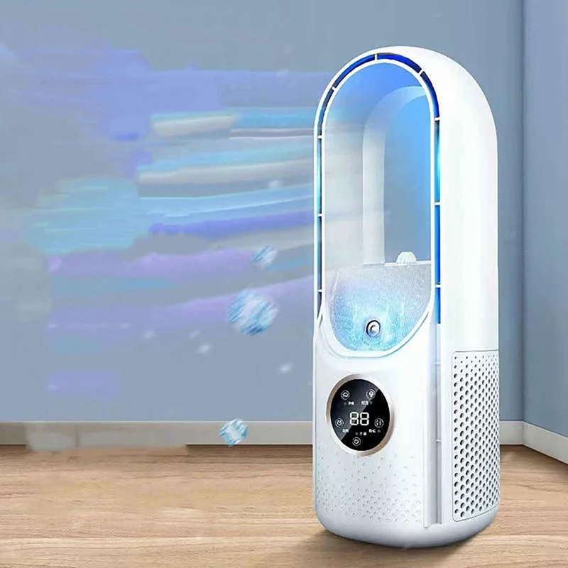 مروحة بدون أوراق كهربائية متعددة الوظائف USB ، ترطيب سطح المكتب المنزلي ، تكييف الهواء توقيت ، ساخن