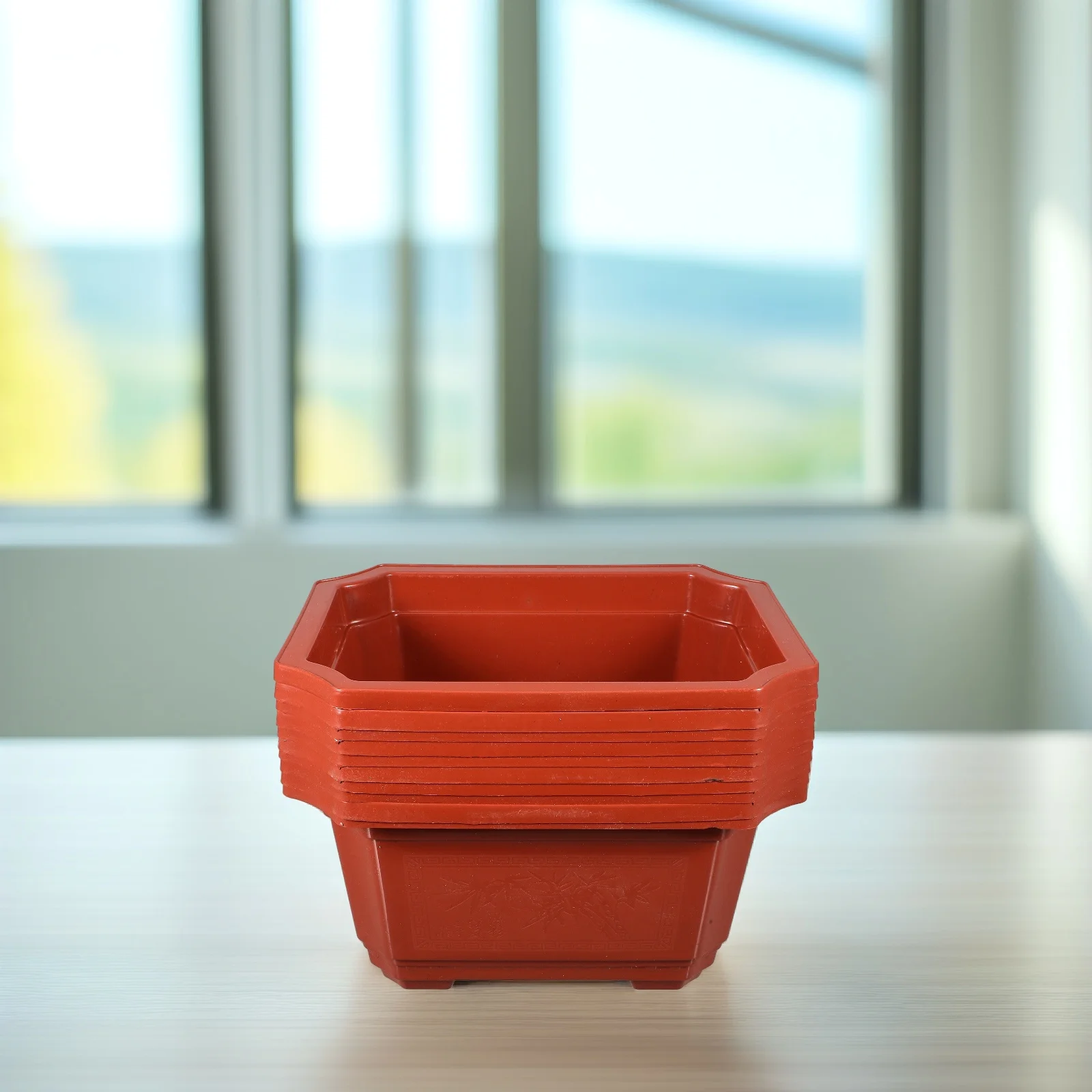 

10pcs Rectangular Flower Pot Large Plastic Bonsai Planters Indoor Gardening Containers Office Household Flowerpots