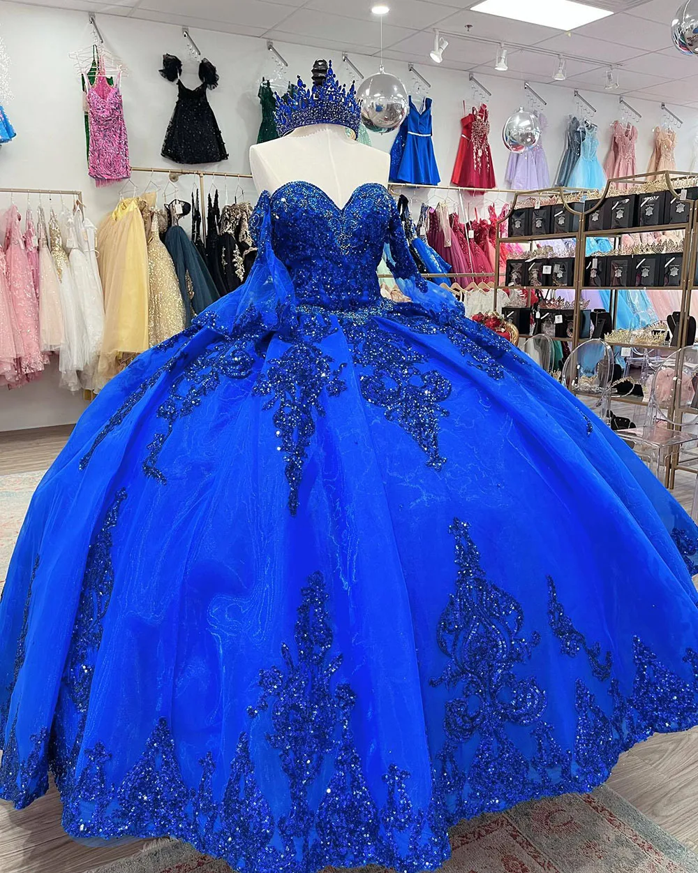 

Sparkly Blue Quincenara Dresses Sequin Applique Vestidos De Quinceañera 2024 Sweet 16 Prom Gowns Pageant Dress