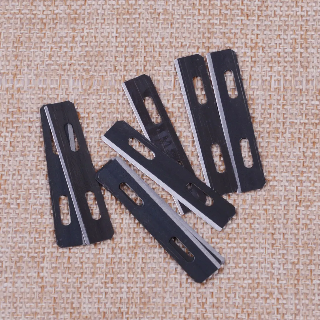 LETAOSK New Black 10pcs Stainless Steel Replacement Blades for Skiver Safety Strander Lace Maker Tool Leather Craft