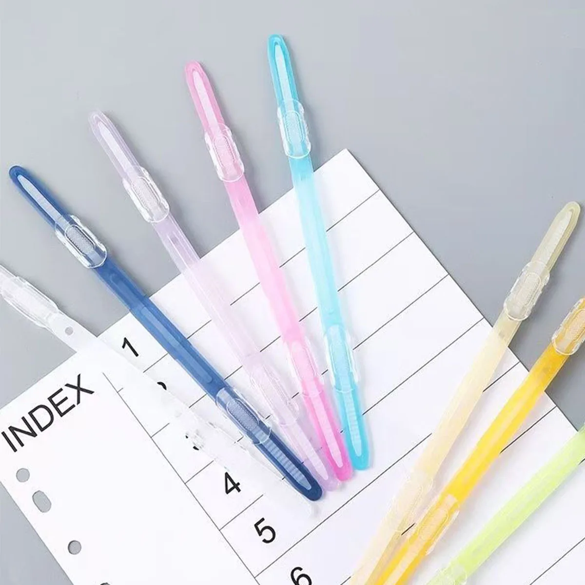 

10 random color file fasteners, loose page binding clip, reusable plastic folder for office, school, home document management