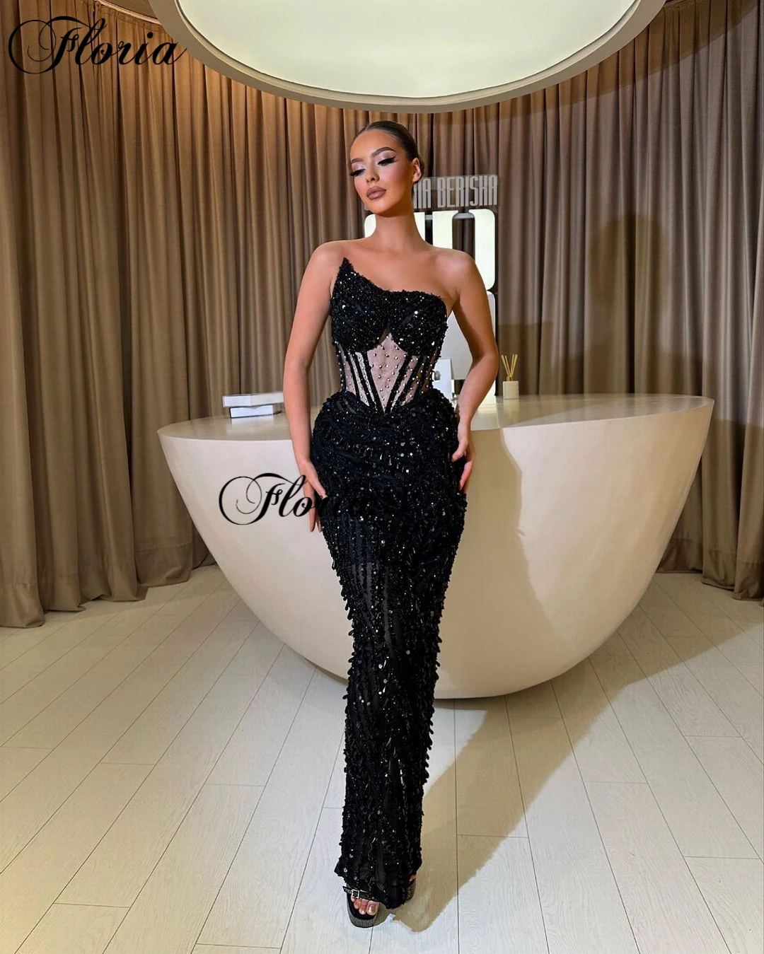 Ankle Length Black Cocktail Dresses 2023 Strapless Elegant Special Occasion Dresses Prom Party Dresses Robes De Bal Custom Made