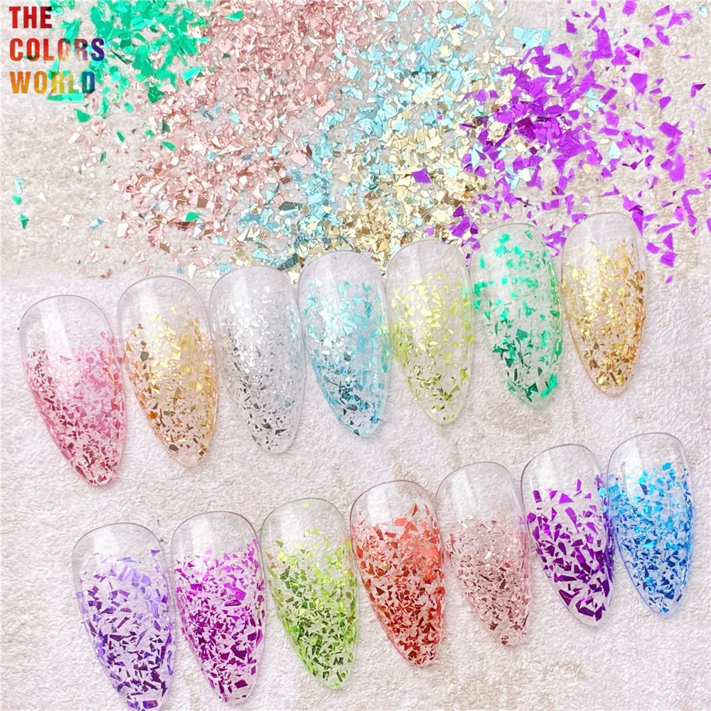 TCT-961 Cosmetic Grade Irregular Shards Nail Glitter Shiny Flakes Sequins Manicure Decoration Accessories For Body Art