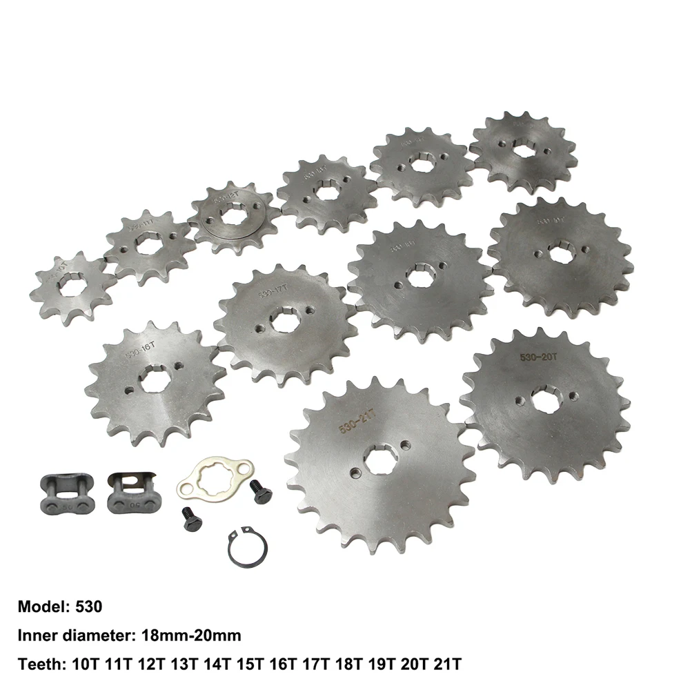

530 Chain 20mm Front Engine Sprockets With Master Connector Links For 200cc 250cc Dirt Pit Bike ATV Quad Buggy Motorcycle Parts