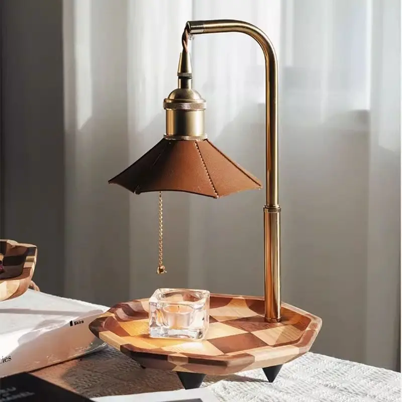 

The product can be customized.Aromatherapy Melting Wax Lamp Vintage Solid Wood Table Lamp Bedside Lamp