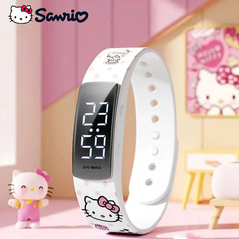 

Cartoon Melody Kuromi Square Watch Sports Waterproof Cute Girl Hello Kitty Square School Children Smart Bracelet Birthday Gift