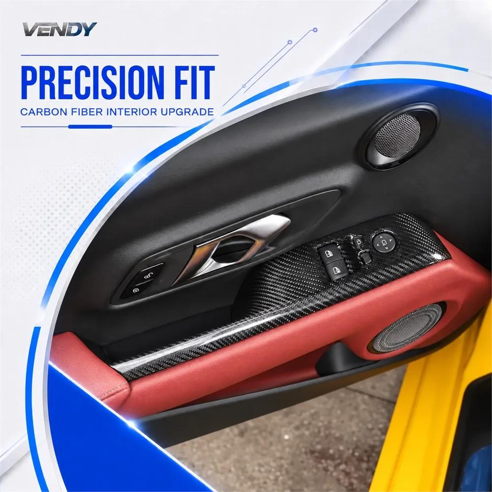 Real Carbon Fiber For Toyota Supra A90 A91 2019-2026 Window Lift Switch Decor Cover Trim Modified Parts Accessories