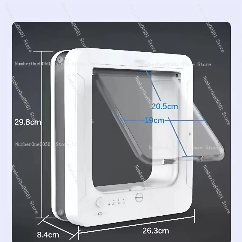 Smart Silent Electric Pet Door for Cats and Dogs Free Passage with Chip Recognition Suitable for Glass, Iron, and Wooden Doors
