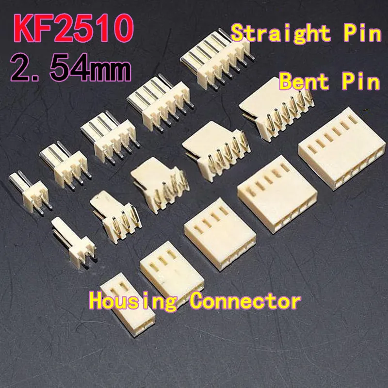 20PCS KF2510 Straight Pin Header / Bent Pin Header /Housing Connector Terminal, 2P/3/4P/5/6/8P-12P 2.54mm Pluggable Connector