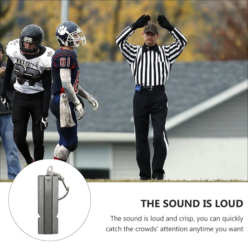 

High Decibel Stainless Steel Double Tube Emergency Survival Outdoor Sports Accessory Referee Training Safety Portable Durable