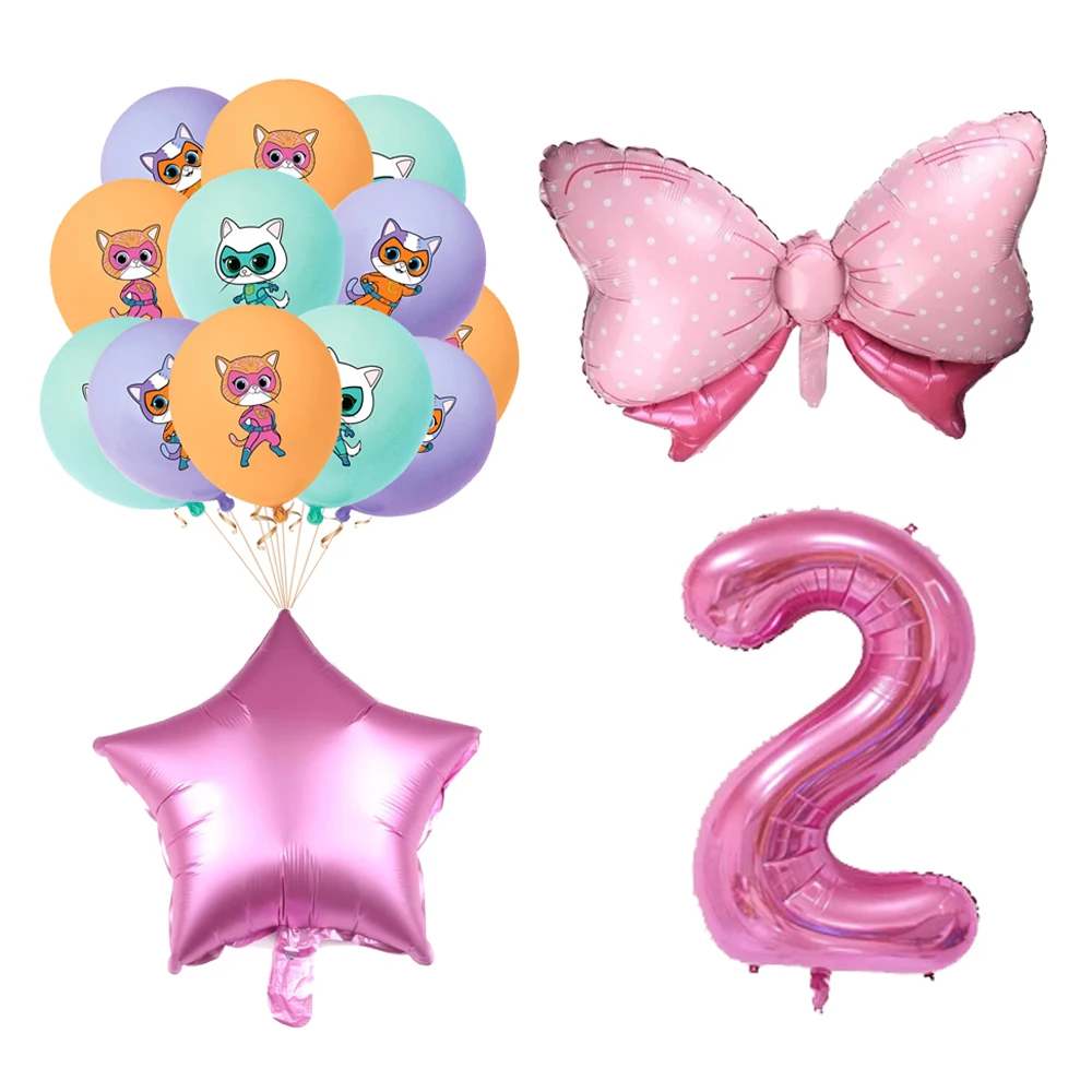 Superkitties Happy Birthday Party Decor Paw Meow Cat Super Kitties Geschirr Tischdecke Teller Tasse Geschenkset Kinderparty-Spielzeug