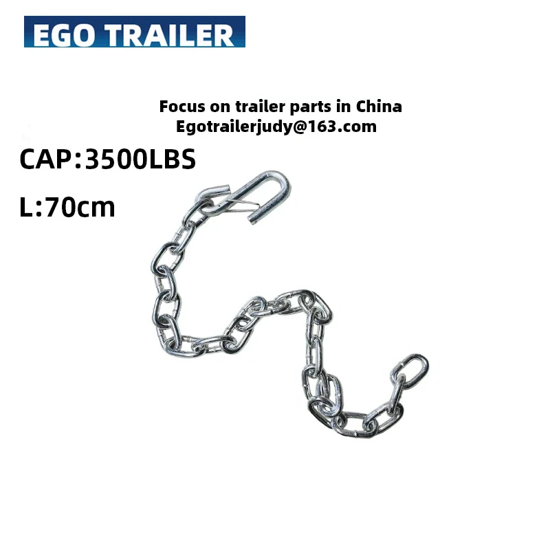 EgoTrailer 3500lbsTrailer Safety Wire Chains rope With S Spring Hooks Tie Down RV Parts Camper Caravan Accessories