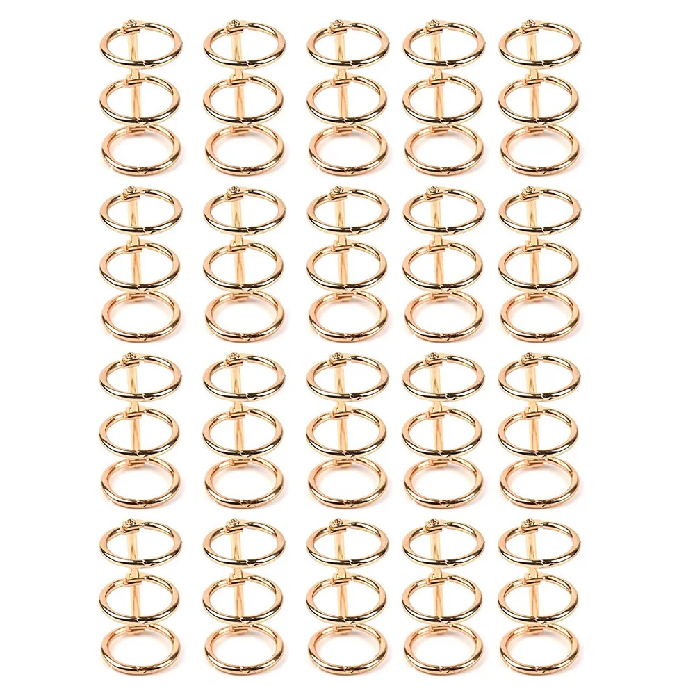 20 Stuks 3 Ring Gouden Boek Ringen Blad Bindmiddelen Kantoor Boek Ringen Snap Split Scharnierend Met 20 Mm Binnendiameter Gouden Boek Ringen