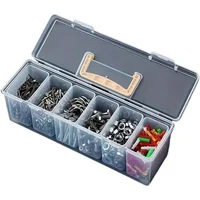 Boîte de rangement pour outils 1/7 pièces, boîte de rangement multi-compartiments, organisateur d'outils, boîte de tri pour vis, clés, accessoires de quincaillerie, jouets 1