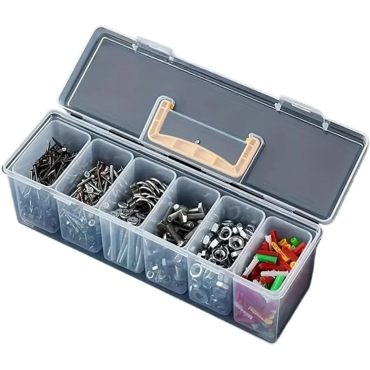 1/7pcs Tool Parts Storage Box Set Multi-Compartment Tool Organizer Sorting Box for Screws Wrenches Hardware Accessories Toys