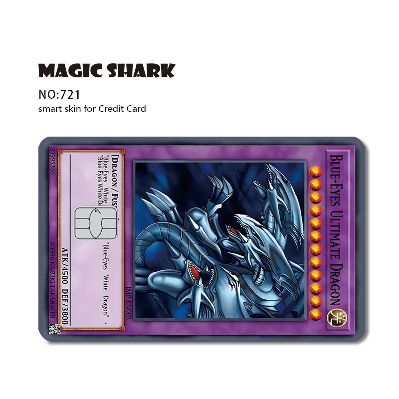 Yo-gi-go Game Anime Dragon Monster Soft Front Creidt Card, película de débito, funda adhesiva para Chip pequeño y grande, sin Chip