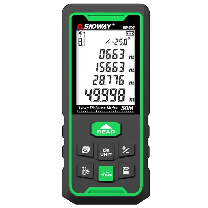 SNDWAY SW-50G SW-70G SW-100G Laser Distance Measure Outdoor Waterproof Dustproof Rangefinder