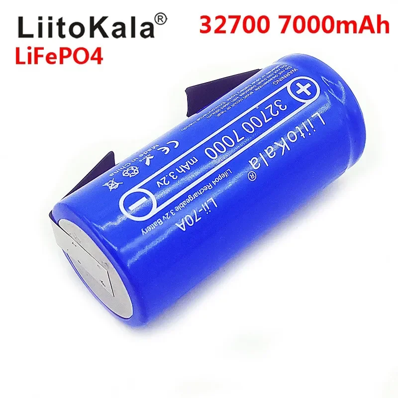 LiitoKala 3.2V 32700 7000mAh 6500mAh LiFePO4 bateria 35A ciągłe rozładowanie maksymalnie 55A bateria dużej mocy + niklowe arkusze