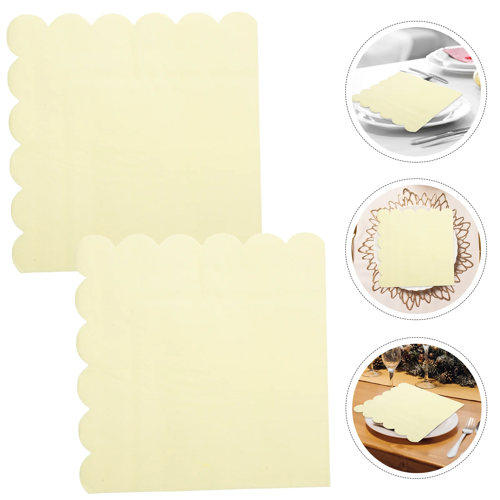 

20 Sheets 33cm Wave Edge Mint Green Napkins Wedding Party Banquet Disposable Dinner Tissue Cocktails Reception