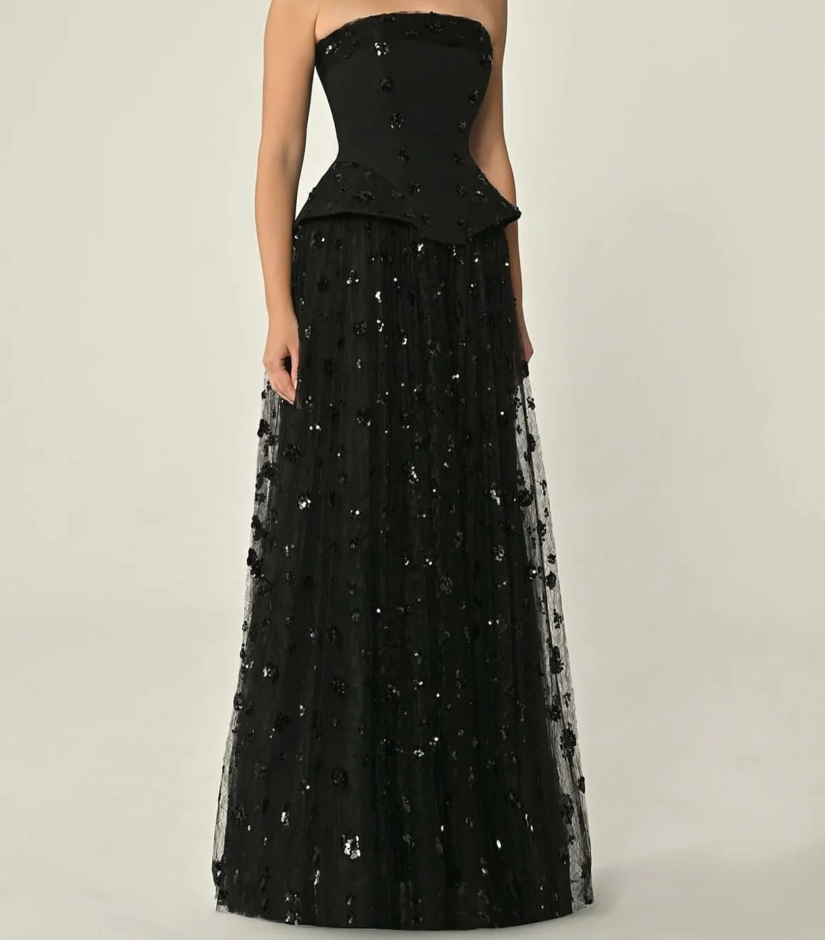 Strapless Beadings Prom Dress Customized Lace Embroidery A-Line Evening Dresses Sexy Wedding Party Dress Long Sharon Dress 2025 image 3