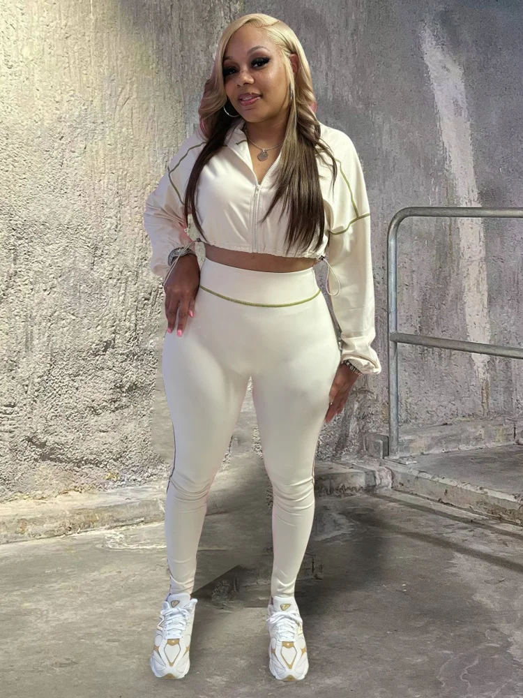 

Sister Star Women's Suit Fashion Sexy Rubber Band Buckle Waisted Drop Shoulder Sleeve Tight Pants Commuter Two-piece Set