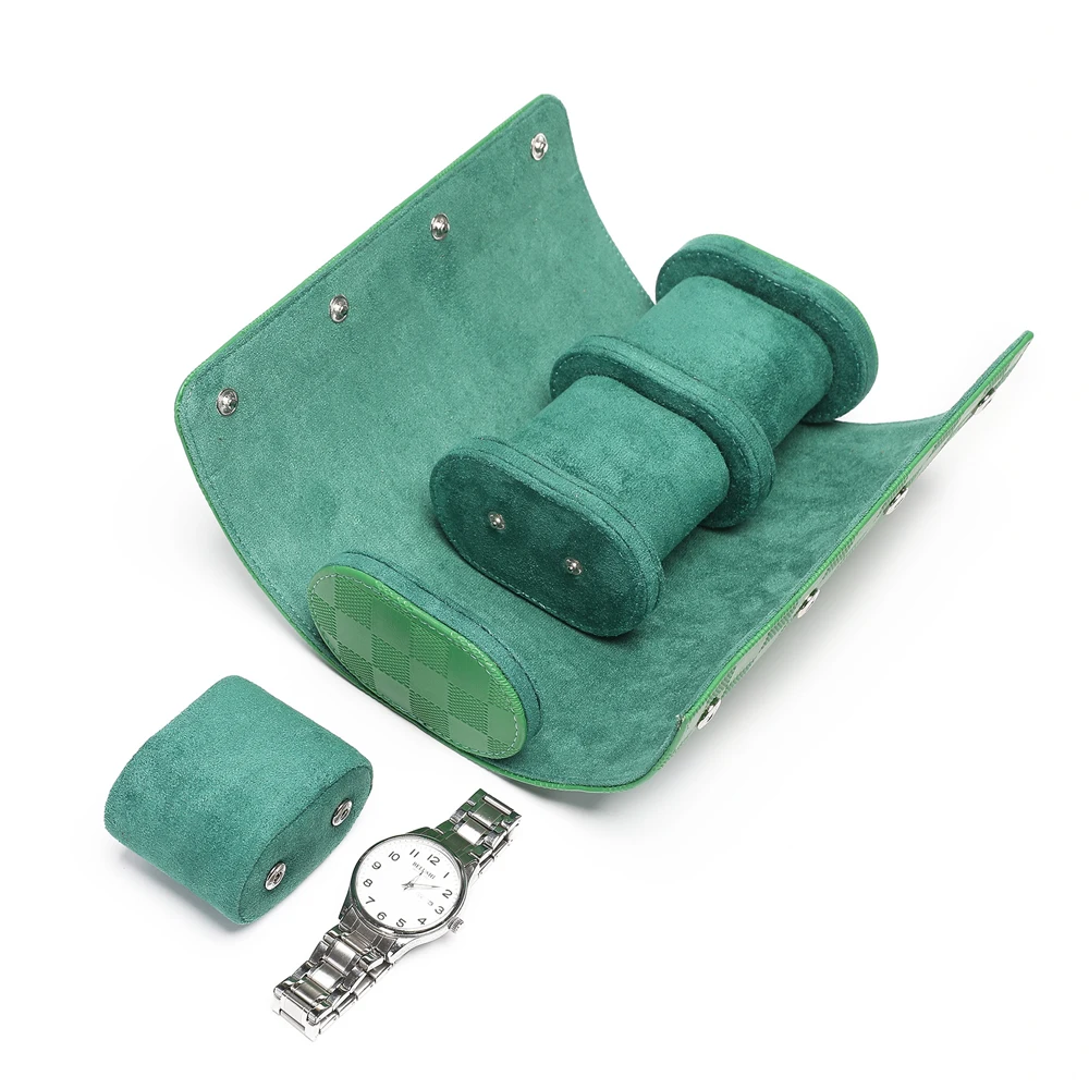 Luxury Leather Watch Roll Gift Box 1 2 3 Slots Genuine Leather Watch Storage Travel Case Watch Pouch Holder for Men Women