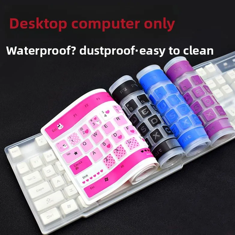 

Универсальные милые наклейки-буквы для клавиатуры компьютера, защитная пленка от пыли для настольных ПК, тактильные накладки на клавиши H...