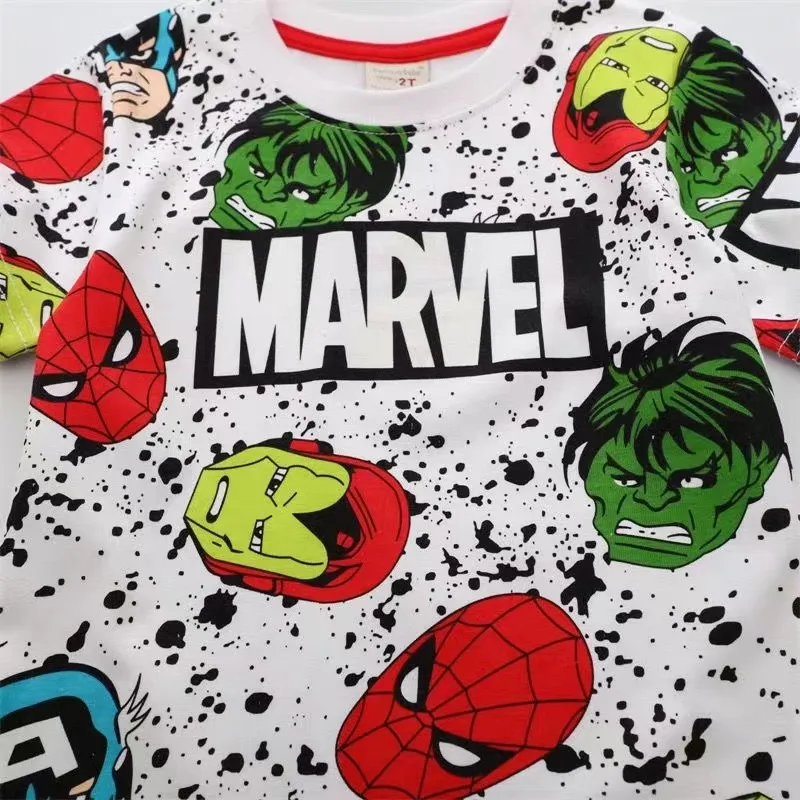 Léto kreslený marvel spiderman mickey minnie tisk děťátko chlapci krátký rukáv T košile děti dívčí bavlna oblečení děti topy tees