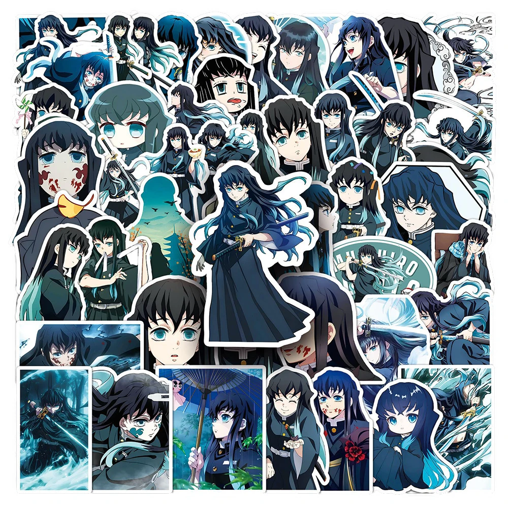 10/30/50pcs Demon Slayer Anime Tokitou Muichirou Stickers Cute Cartoon Characters Sticker Suitcase Laptop Phone Decals Wholesale