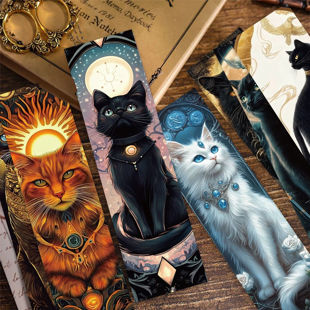 30pcs Cat Tarot Cards Bookmarks Reading Pages Books Marked School Stationary Supplies DIY Aesthetic Bookmark Creative Gifts