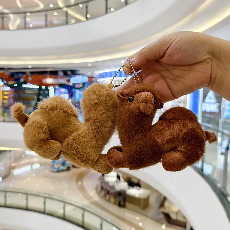 12 سنتيمتر الكرتون الجمل دمية ألعاب من نسيج مخملي المفاتيح المدرسية دمية قلادة حقيبة سيارة حلقة رئيسية سحر لينة محشوة ألعاب حيوانات الهدايا الإبداعية