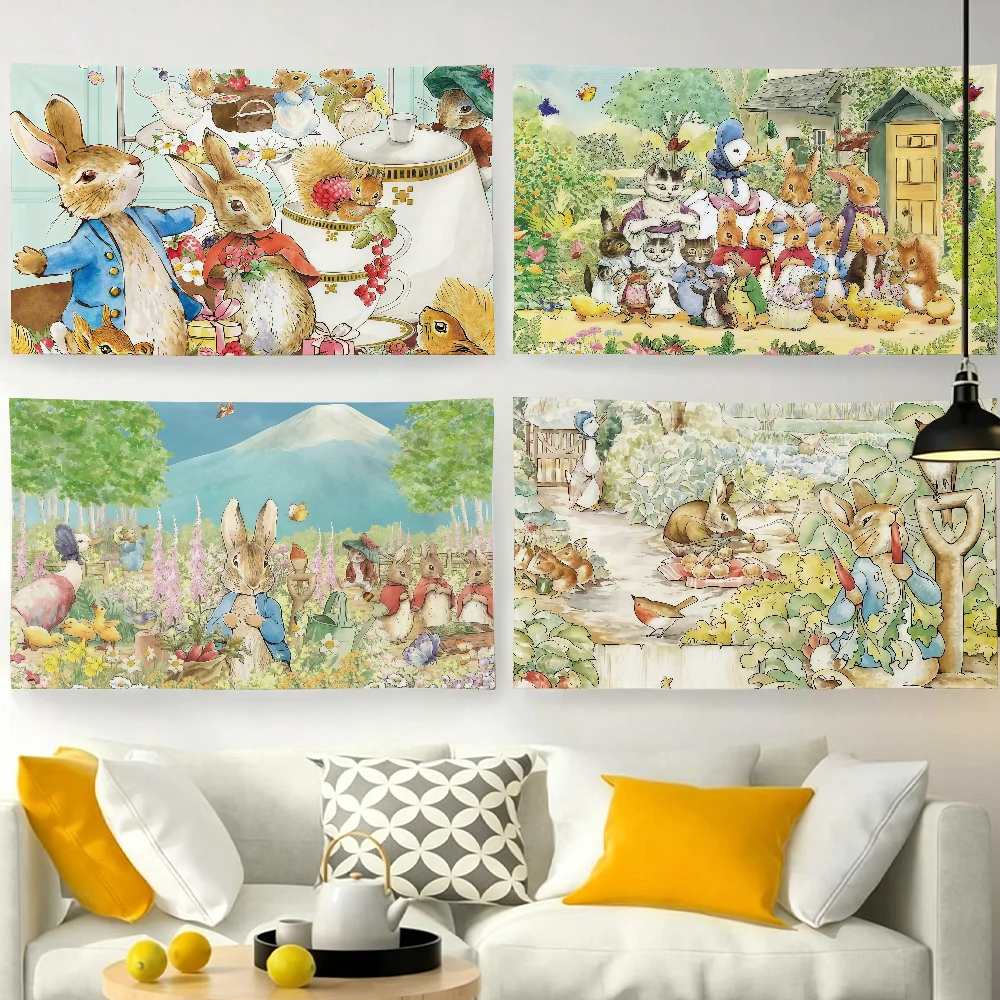 Cartoon P-Peter R-Rabbit-S flag For Garden Party Living Room Home Wall Decor Banner Bedroom Outdoor Tapestry