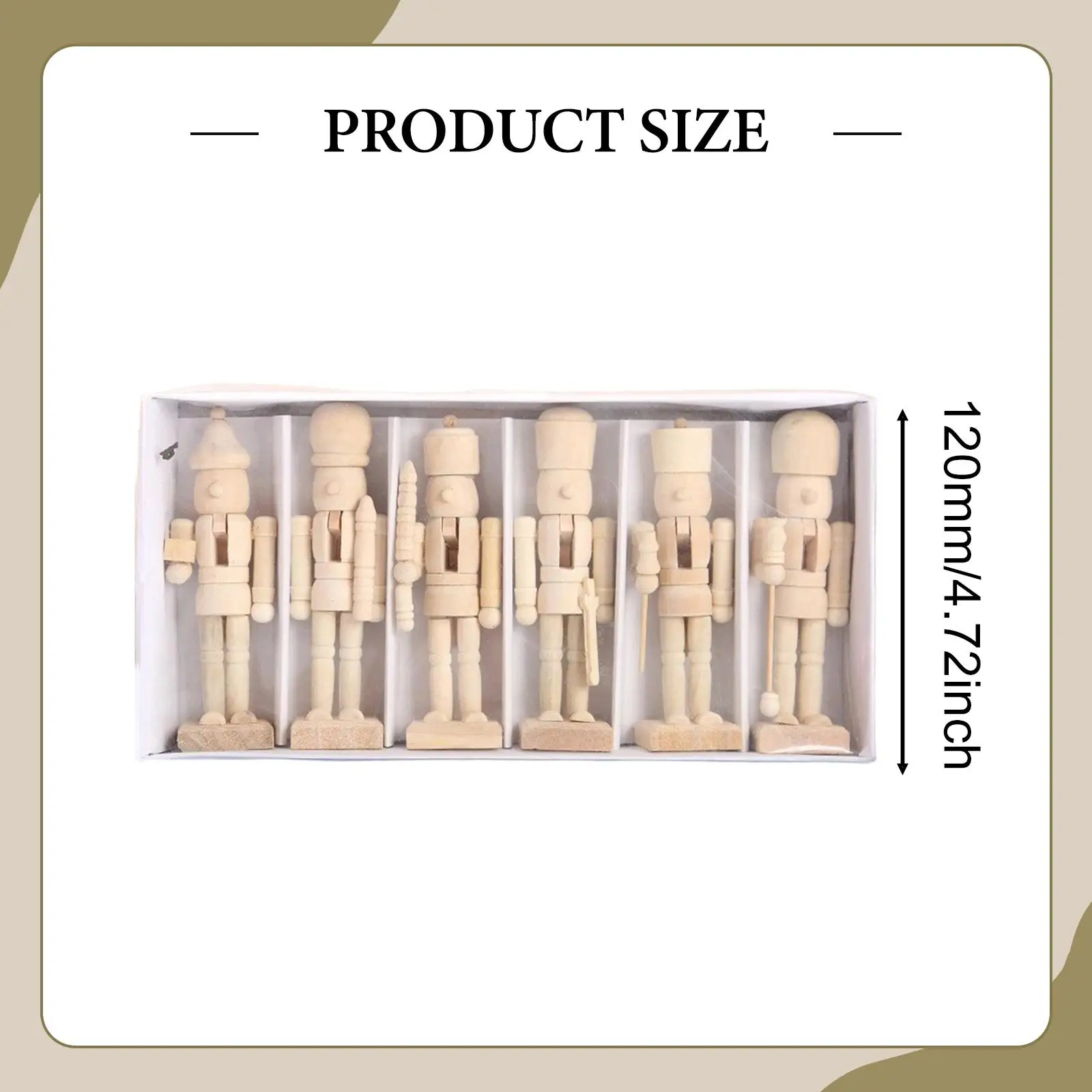 6x DIY Wooden Christmas Nutcrackers Paintable for Holiday Bedroom Office 6x DIY Wooden Christmas Nutcrackers Paintable for Holiday Bedroom Office