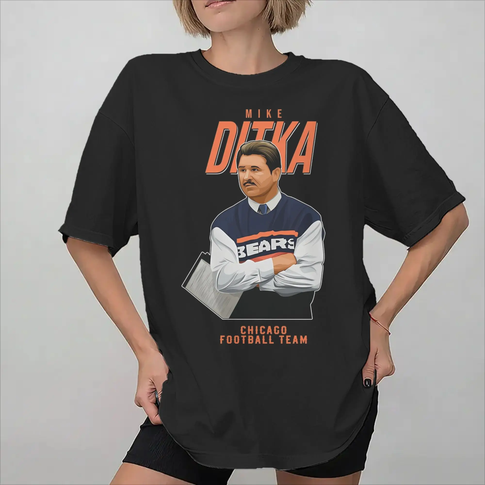 Men Women Printed RIP Mike Ditka  T Shirt Tee Pure Cotton  T-shirts Clothing