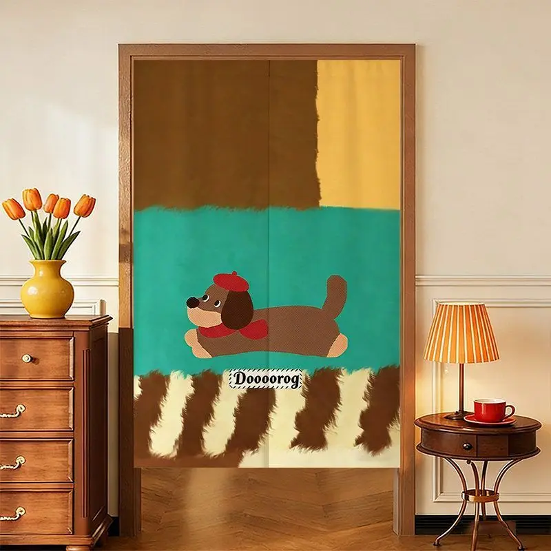 Welcome Patchwork Style Door Curtain, Fabric Door Curtain, No Punching, Bedroom Entrance, Privacy Partition Curtain