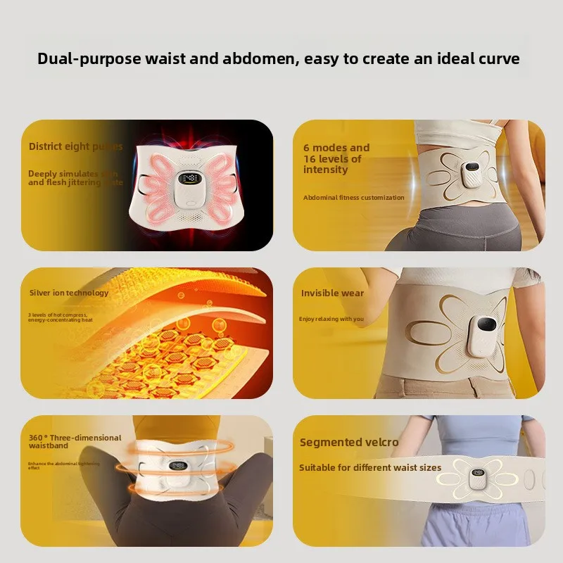 حزام نبض الجسم النحات التدفئة قصر الاحترار مدلك المنزلية Ems تدليك الخصر #4
