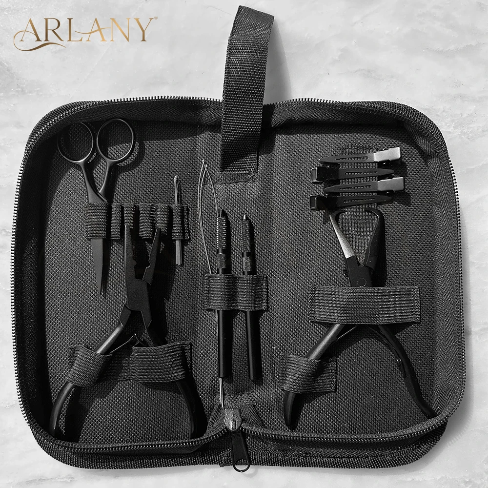 

ARLANY Hair Extension Plier Set for Micro Beads Rings Microlink Pliers for Hair Tinsel Sewing Weft Extensions Hair Loop Tool