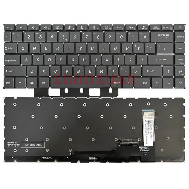 For MSI MS-16S3 MS-1551 MS-14C2 laptop backlit keyboard replacement Gray