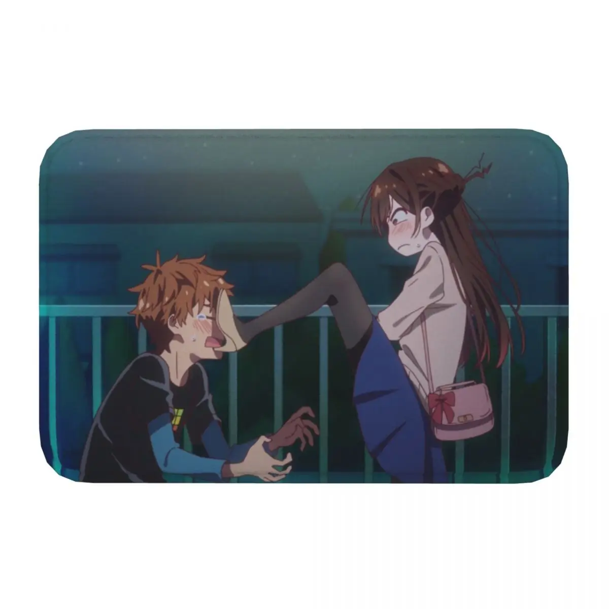 Angry Mizuhara Chizuru Bath Non-Slip Carpet Japanese anime Rent-A-Girlfriend Living Room Mat Welcome Doormat Floor Decoration