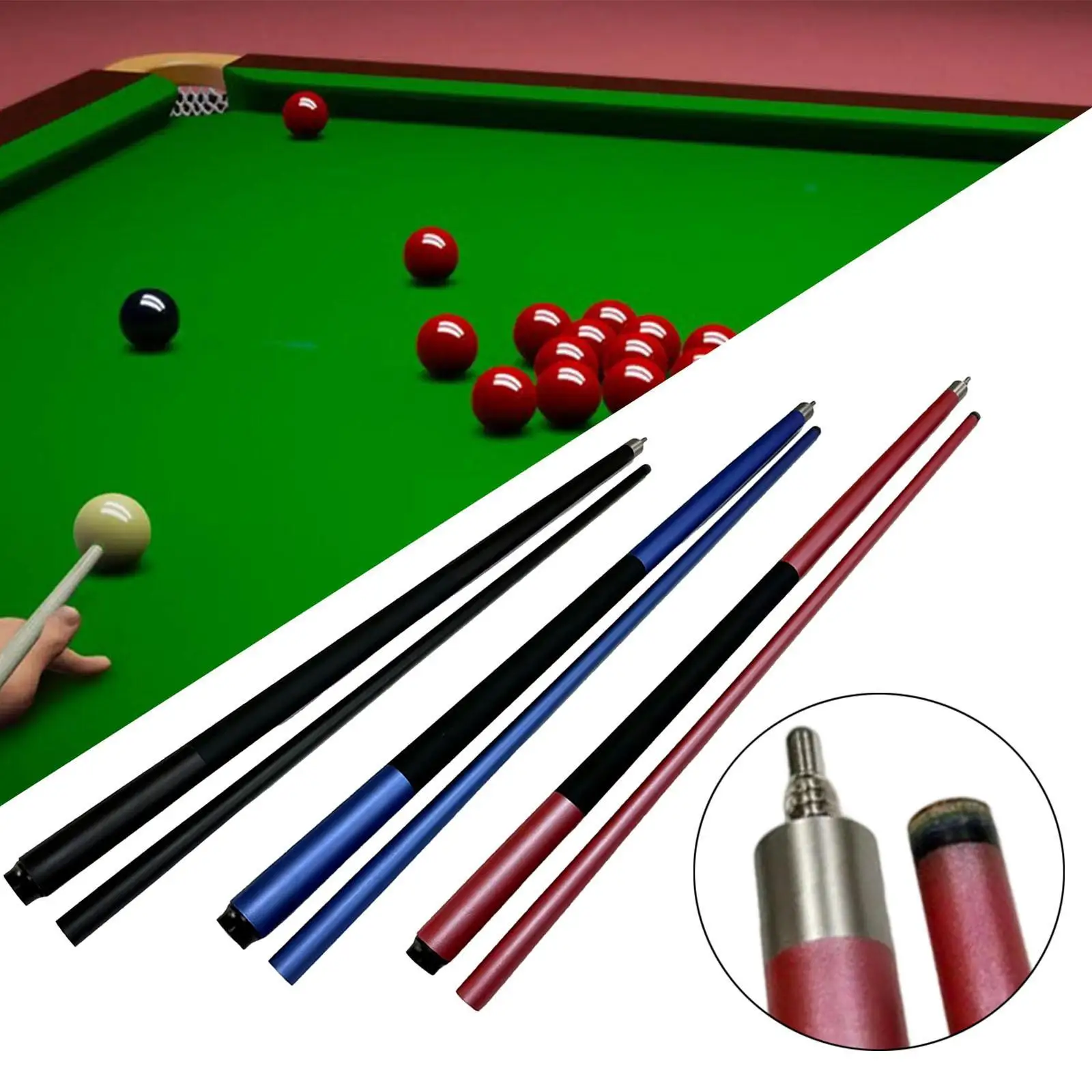 

147cm Billiard Cue Anti Slip Grip, Pool Table Sticks 2 Sections Pool Cue Sticks for Game, Home, Office Break Room Bar