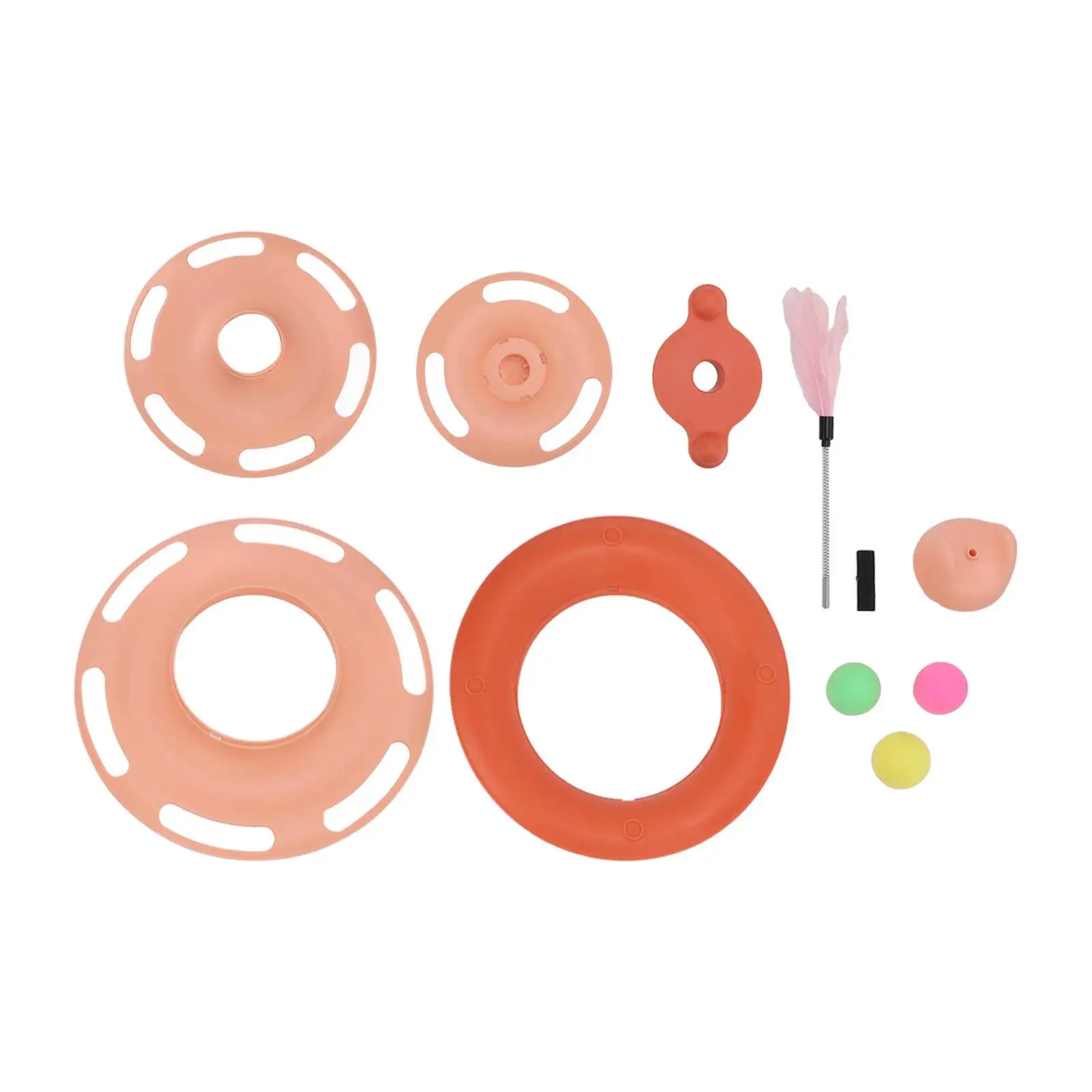 4-Level Interactive Cat Turntable   with Feather  - Fun Kitten Track  Exercise Pet Supplies