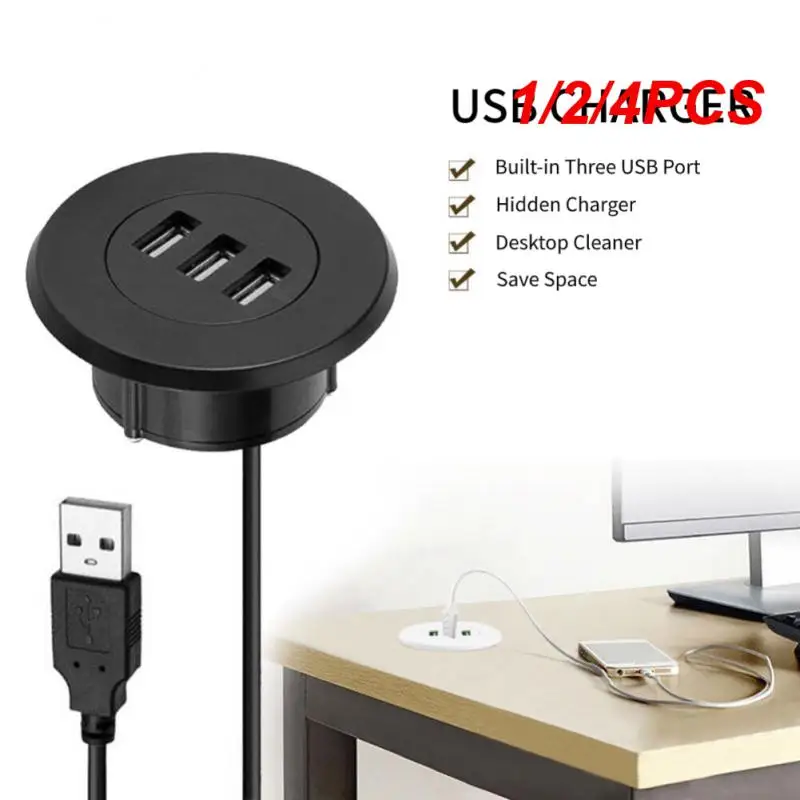 1/2/4PCS Ports Usb 2.0 Hub In-desk Mounting For Laptop Pc Computer 5cm Grommet Hole 150cm Grommet Hole Date Transmission