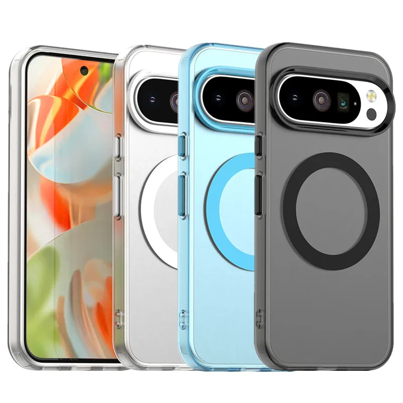 Casing Magnetik untuk Google Pixel 10 Pro XL Penutup Pengisi Daya Nirkabel Warna Permen Cangkang Transparan Coque