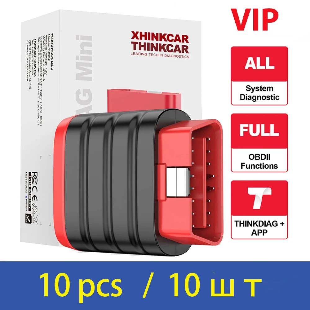 Wholesale 10-100PCS THINKCAR ThinkDiag Mini Automotive OBD2 Scanner Car Diagnostic Tools OBD Code Reader All System Diagnosis
