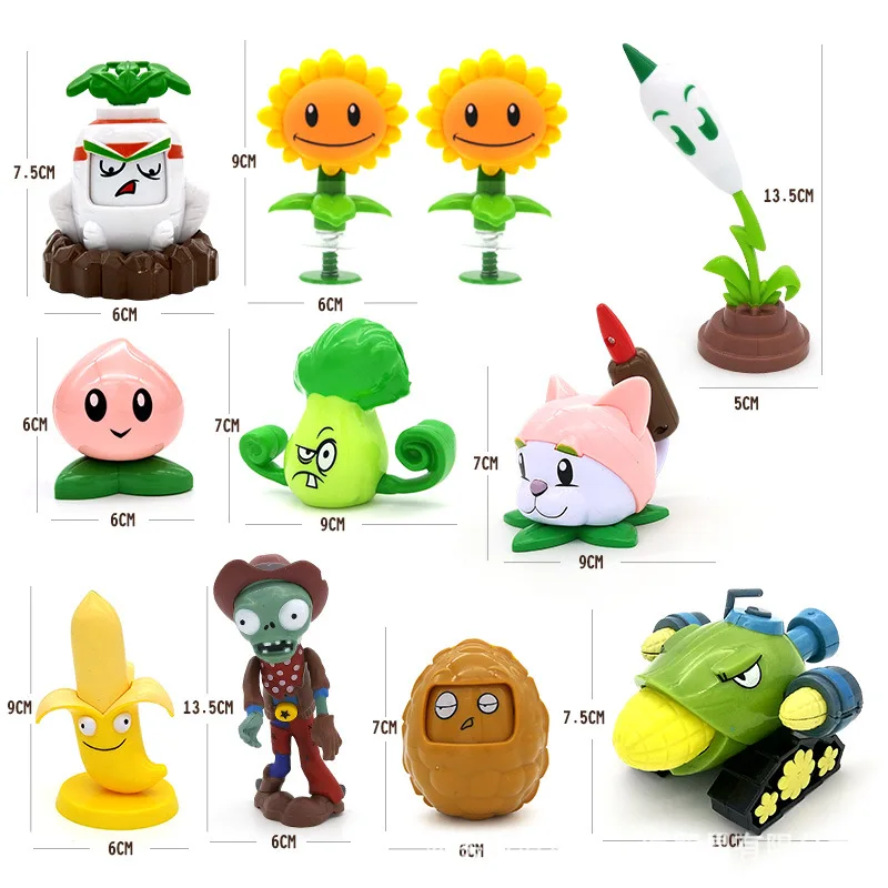 1pcs New PVZ PLANTS VS ZOMBIES 2 Peashooter Gatling Pea Shooter PVC Action Figure Model Toy Dolls Shooting Toy Kid Gift For Boys