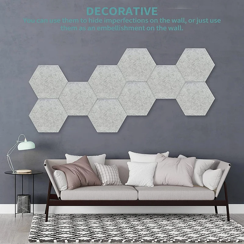 لوح حائط عازل للصوت للديكور ، معالجة صوتية ، حافة مشطوفة سداسية الشكل ، تقليل الضوضاء ، 16 *