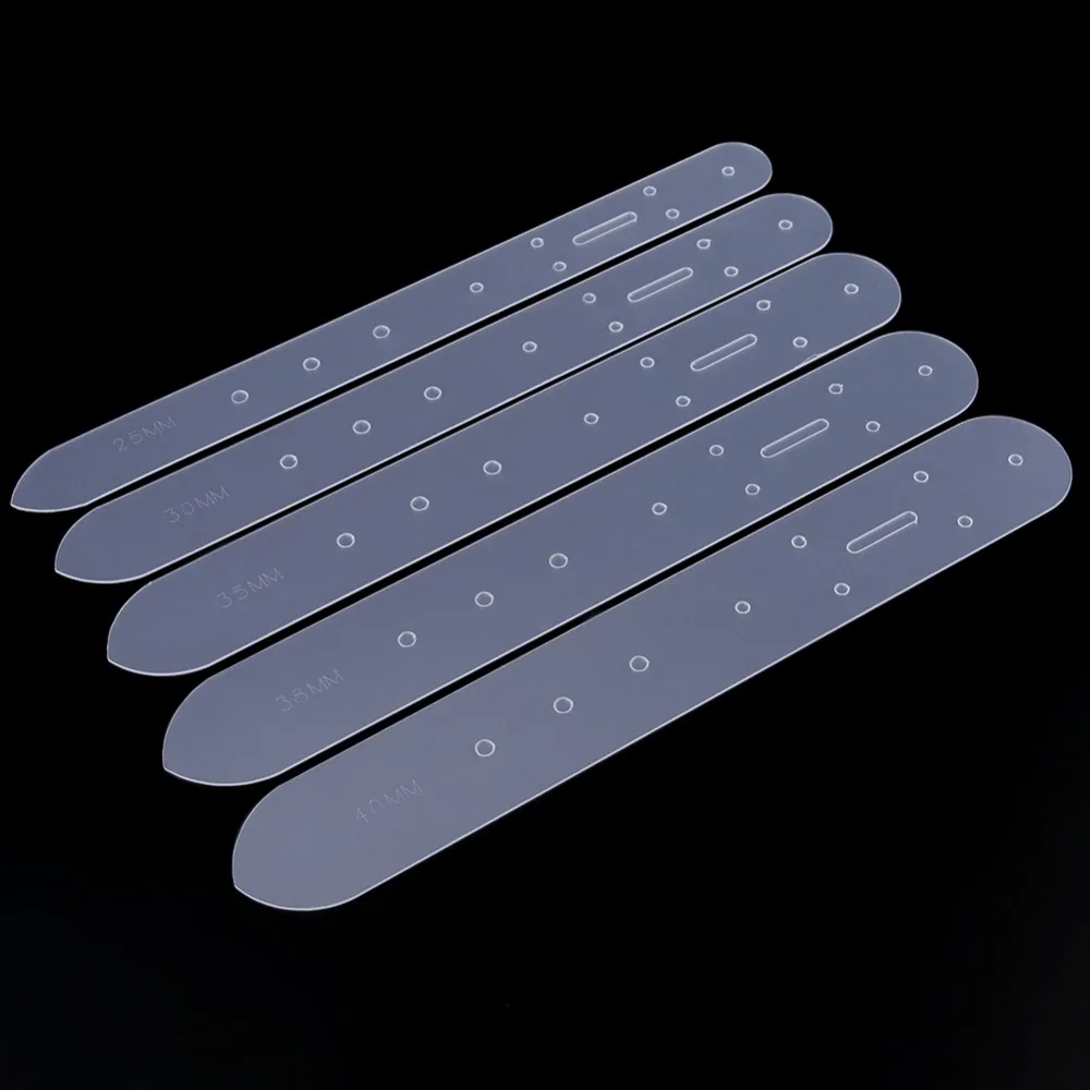 5pcs Translucent Belt Hole Punching Template PVC Material Punching Module DIY Belt Making Kit 25/30/35/38/40mm Width